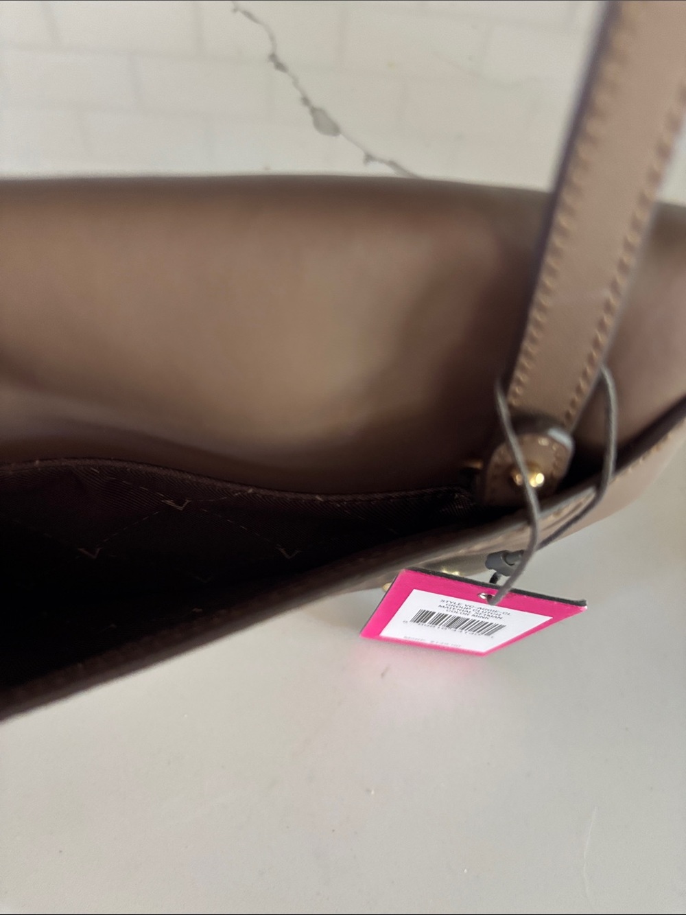 NWT Vince Camuto Taupe/Brown Crossbody Belt-Detail Shoulder Bag/Envelope Clutch - Picture 7 of 9